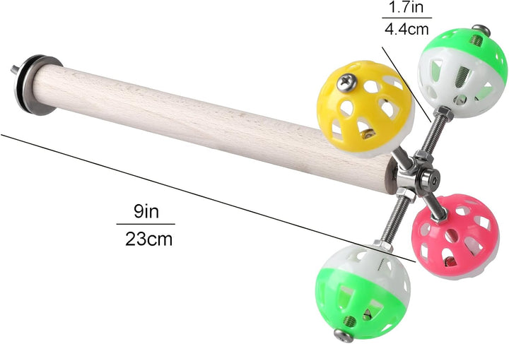 Stand Perch Toy with Rotating Balls for Birds, Parakeets, Budgies, Cockatiels, Parrots, Budgerigars, Conures, Parrotlets, Ringnecks, Lovebirds (1Pcs)