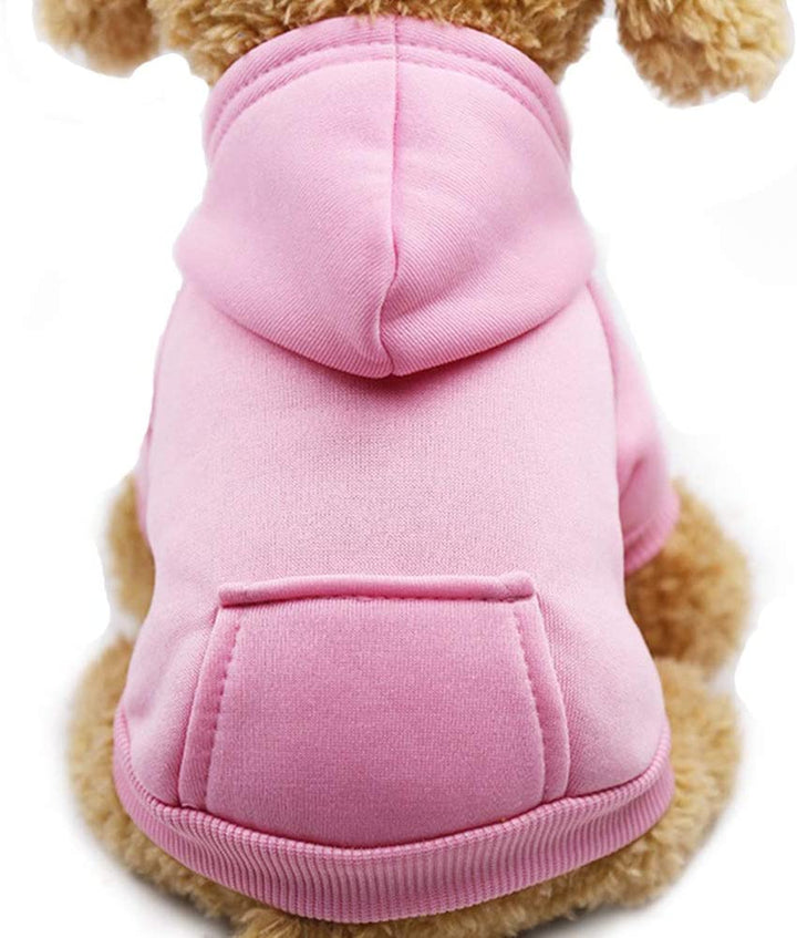 Winter Dog Hoodie Sweatshirts with Pockets Warm Dog Clothes for Small Dogs Chihuahua Coat Clothing Puppy Cat Custume (Coffee, Small)