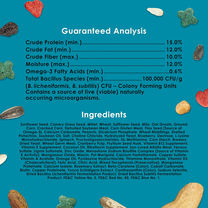 Forti-Diet Pro Health Nourish+Protect Conure & Lovebird Food, Comprehensive Nutrition Backed by Science, Digestive Health, Immune Support, 4 Pounds