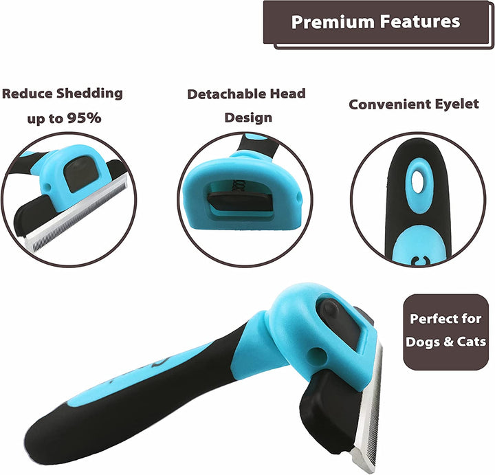 PDT- 1001 Professional Pet De Shedding Comb Tool Blue