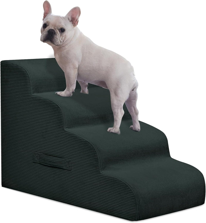 Dog Stairs for Small Dogs and Cats, 20" H 4 Steps Dog Ramp for High Beds, Couch, Sofa, Waterproof Pet Stairs with Removable Washable Cover, Non-Slip Sturdy Pet Steps