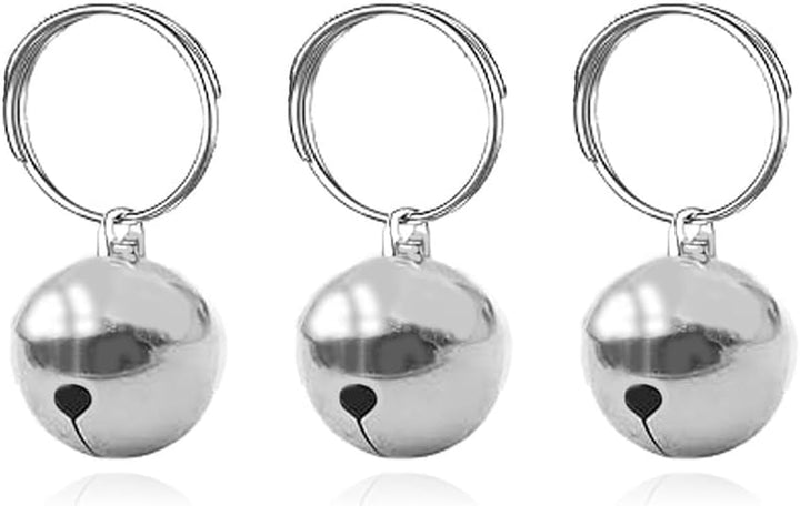 3 Pack Pet Bells for Dog Cat Collar Charm Pet Pendant Accessories Stainless Steel Anti-Lost Training Bells for Collars Pet Pendant Accessories 1/2-Inch Silver
