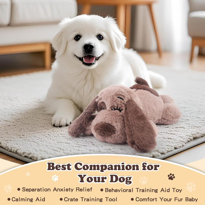 Beverly Shark Puppy Heartbeat Toy Dog Anxiety Relief Calming Aid Puppy Heartbeat Stuffed Animal Behavioral Training Sleep Aid Comfort Soother Plush Toy for Puppies Cats