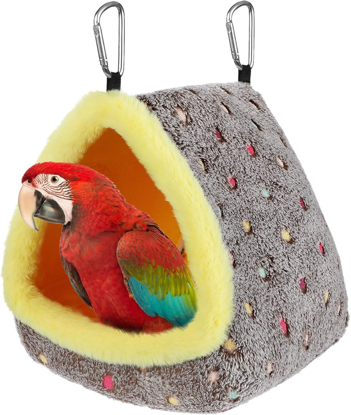 Medium Warm Bird Nest House - Cozy Bird Bed for Cage with Mat, Hanging Hammock Shed Hideaway Hut for Budgerigar Monk Parakeet Rose-Ringed Parakeet Plain Parakeet Sun Conure Cockatiel