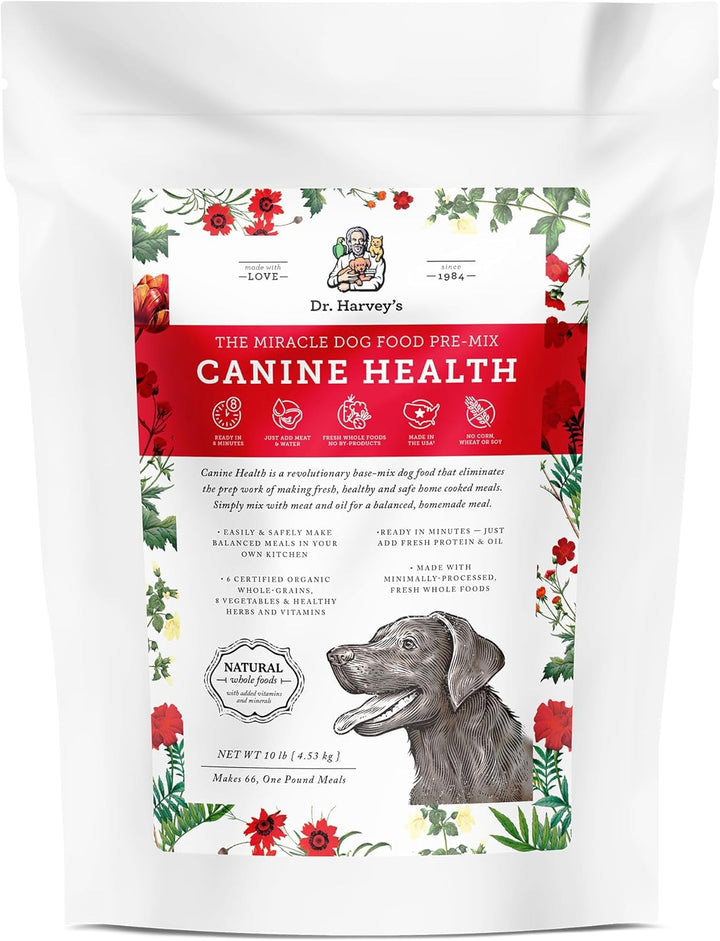 Canine Health Miracle Dog Food, Human Grade Dehydrated Base Mix for Dogs with 9 Vegetables and 6 Organic Whole Grains (10 Pounds)