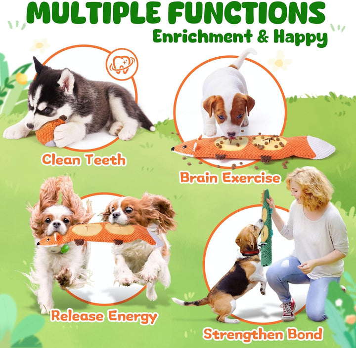 Dog Toys for Aggressive Chewers, 2 Pack No Stuffing Interactive Dog Toys for Boredom and Teething, Squeaky Chew Toy for Small, Medium Breed to Keep Them Busy