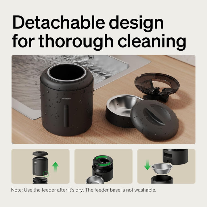 Automatic Cat Feeder, 5G Wifi Automatic Dog Food Dispenser with Freshness Preservation, 5L Timed Pet Feeder with Low Food Sensor, up to 10 Meals per Day, Granary Black