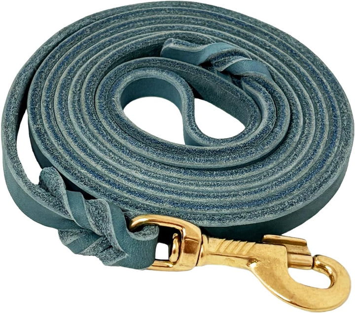 Leather Dog Leash 6Ft X 3/4 Inch, Heavy Duty Genuine Leather Braided Dog Training Leash, Soft and Strong Pet Lead for Large, Medium, Small Dogs