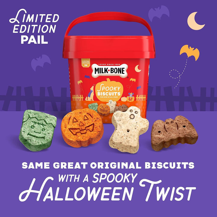 Limited Edition Halloween Spooky Biscuit Dog Treats, 24 Ounce Pail