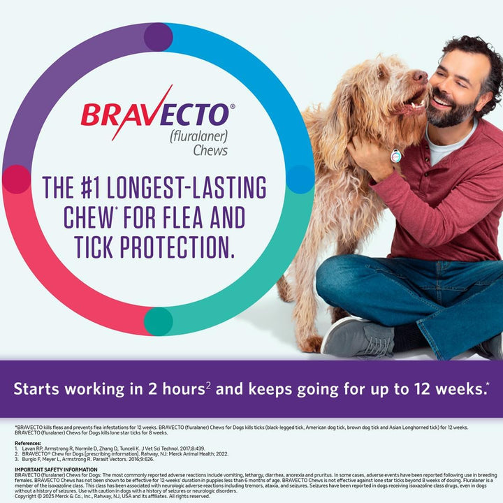 Chew for Dogs, Flea & Tick, 1 Chew, 12 Week Supply, >44-88 Lbs., Blue Box