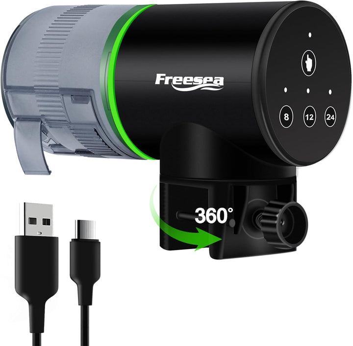 Automatic Fish Feeder for Aquarium: Auto Fish Food Dispenser with Timer for Small Tank Betta Turtle - Battery Vacation Self Feeding for Flakes