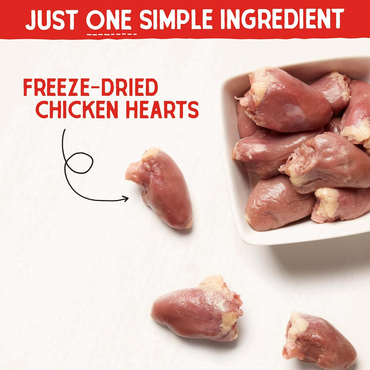 Freeze-Dried Raw Chicken Heart Dog Treats - Single Ingredient, No Additives - Premium Training Treats - Perfect for Picky Eaters - 11Oz Bag