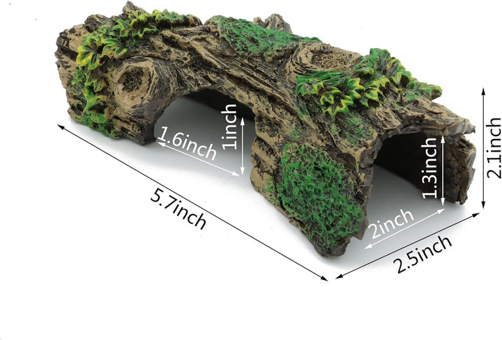 Aquarium Decorations Resin Hollow Tree Trunk Ornament, Bettas House Cave Wood House Decor for Fish Tank (HS-SP207)