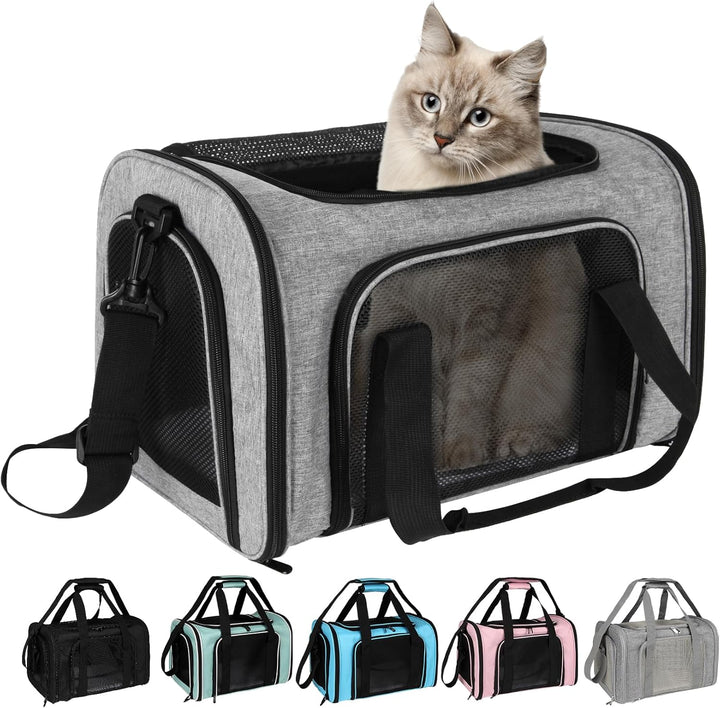 Cat, Dog Carrier for Small Medium Pet Carriers up To15Lbs, Cats Carrier Soft- Sided Puppy Dogs Bag Portable Foldable Airline Approved Carrier Travel (Green 18 * 11 * 11)