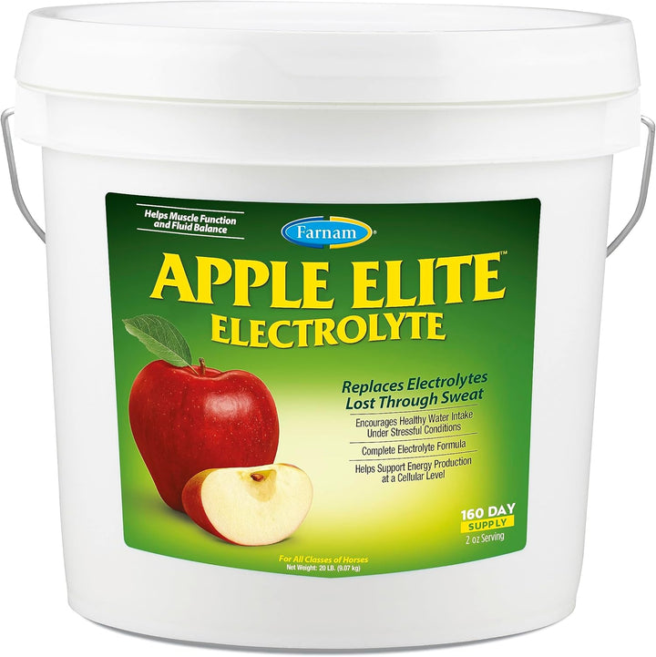 Apple Elite Electrolyte Powder Supplement for Horses, Replaces Vital Minerals, Encourages Hydration, No Added Sugar, 5 Pounds