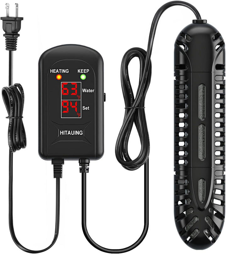 Aquarium Heater, 300W Fish Tank Heater with LED Digital Display & 5 Safety Protection, Submersible Aquarium Heater with 2 Suction Cup and 8.2Ft Cord for 40-75 Gallon Fish Tank.