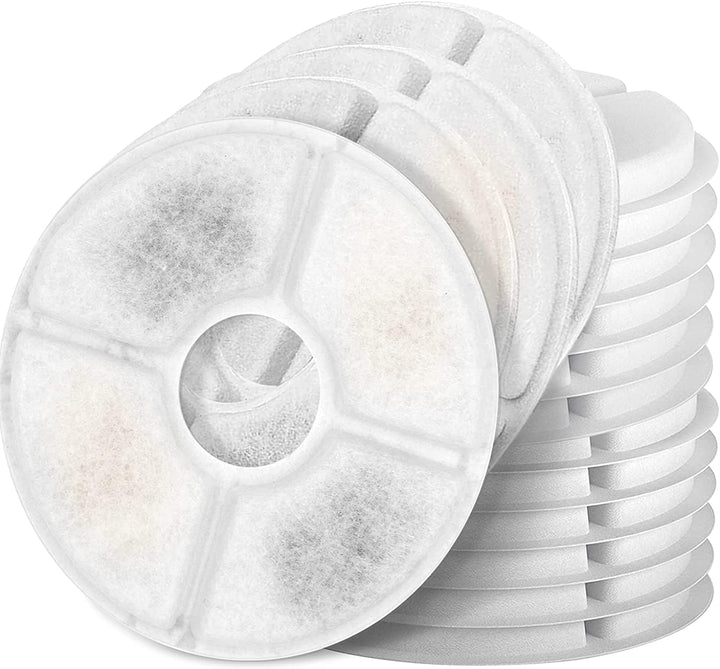 Cat/Pet Water Fountain Filters, 12 Pieces Set Pack of 8 Replacement Filter Fit for 81Oz/2.4L, 3 Filtration System with 4 Pre-Filter Sponges