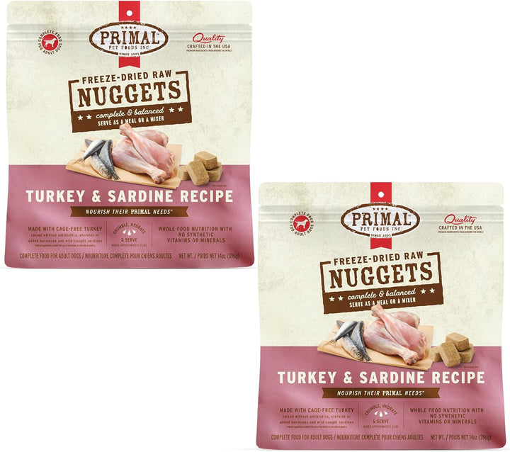 Primal Freeze Dried Dog Food Nuggets, Chicken; Complete Balanced Meal, Topper or Treat; Premium, Healthy, Grain Free, High Protein Raw Dog Food, 14 Oz