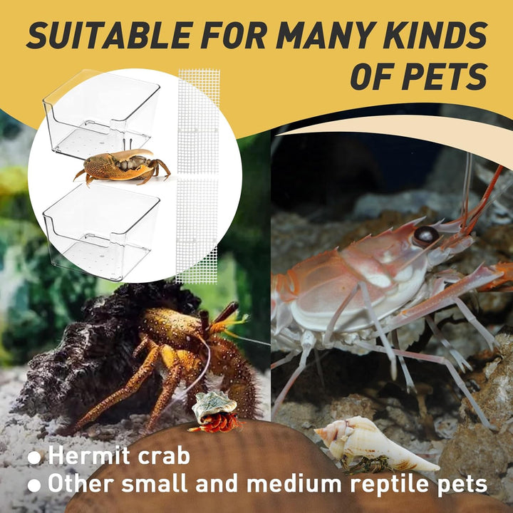 2 Packs Hermit Crab Pool - Ideal Hermit Crab Tank Combination - Pool with Cuttable Climbing Ramp