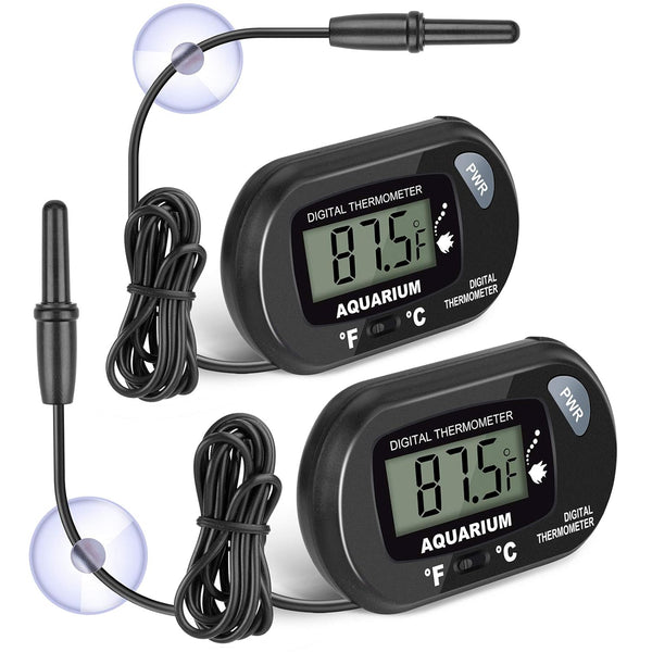 2-Pack Aquarium Thermometer, Fish Tank Thermometer,  Water Thermometer with 3.3Ft Cord Fahrenheit/Celsius(℉/℃) for Vehicle Reptile Terrarium Fish Tank Refrigerator.