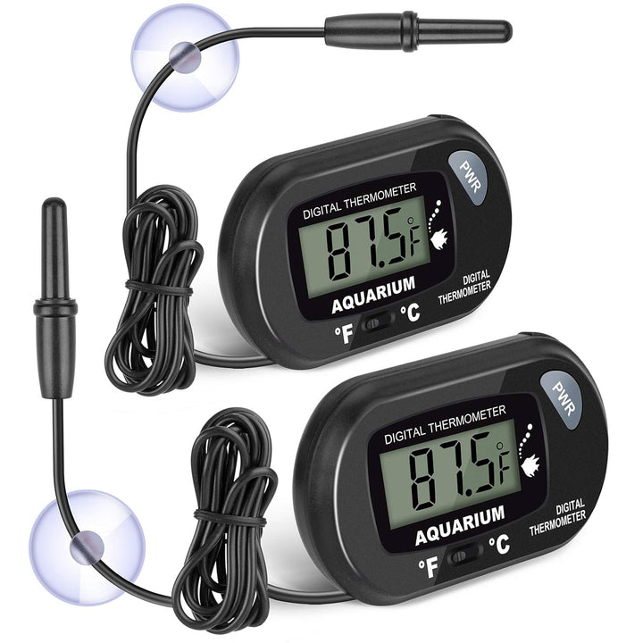 2-Pack Aquarium Thermometer, Fish Tank Thermometer,  Water Thermometer with 3.3Ft Cord Fahrenheit/Celsius(℉/℃) for Vehicle Reptile Terrarium Fish Tank Refrigerator.