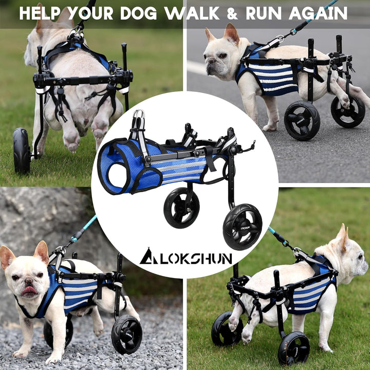 2024 Upgraded Dog Wheelchair for Back Legs Small Wheelchair for Dogs with Disabled Hind Legs Walking Adjustable Dog Carts with Heavy Duty Wheels