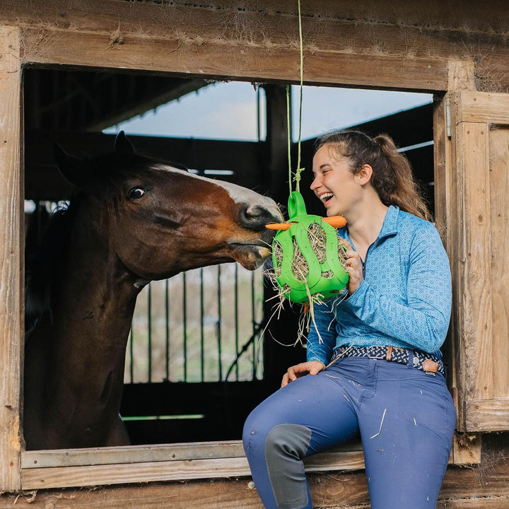 Jolly Hay Ball Stall Toy for Horses, Green
