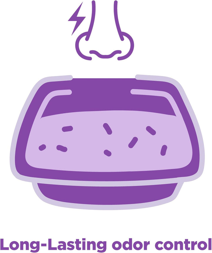 Forever Fresh Clumping Cat Litter Lavender, Multicat Cat Litter Odor Control 18Lb with 20% More Lavender Freshness, with Essential Oils