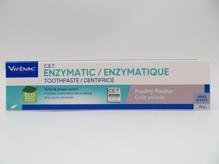 C.E.T. Enzymatic Toothpaste, Eliminates Bad Breath by Removing Plaque & Tartar Buildup, Best Pet Dental Care Toothpaste, Poultry Flavor, 2.5 Oz Tube