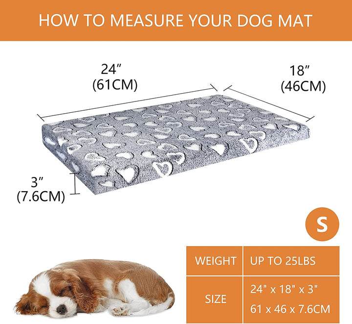 Reversible Cool and Warm Dog Bed Mat for Crates - Stylish Pad with Waterproof Inner Linings and Removable Machine Washable Cover, Firm Support for Small to Xx-Large Dogs, Grey