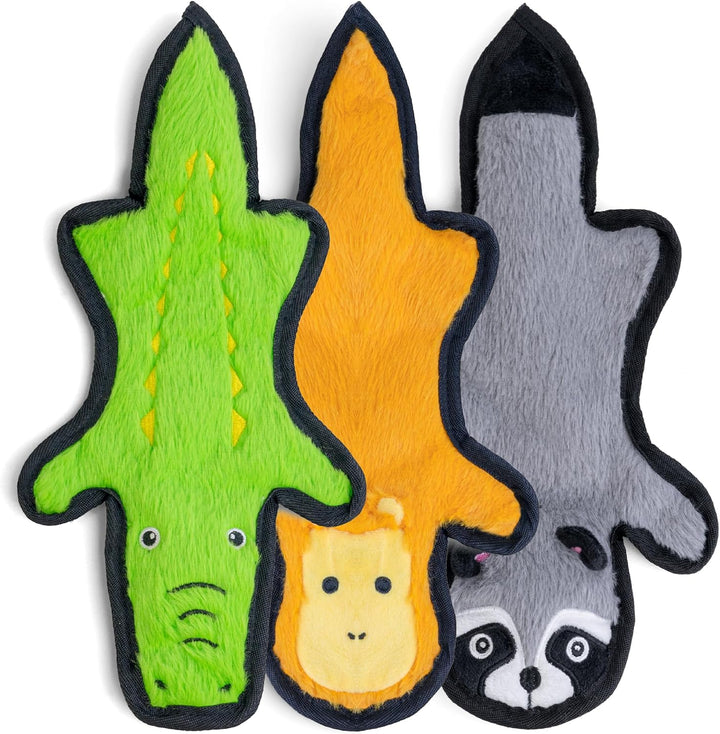 No Stuffing Dog Toys Crinkle Squeaky, Long Lasting Chews for Aggressive, Durable Plush Dog Puppy Chew Toys for Teething, with 6 Tough Layers for Small Medium Large Breed