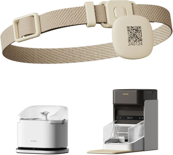 RFID Collar Tag for Smart App Monitoring Cat Water Fountain PLWF305 and One RFID Automatic Cat Feeder PLAF301, Lightweight and Compact Tag with Snap Release Design