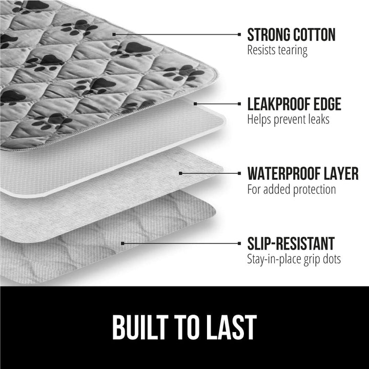 Washable Puppy Pads, Slip Resistant Dog Crate Mat, Waterproof Cloth Pee Pad for Training Puppies in Playpen, Reusable Pet Incontinence Blanket, Protects Sofa, Furniture, Floors, 18X12