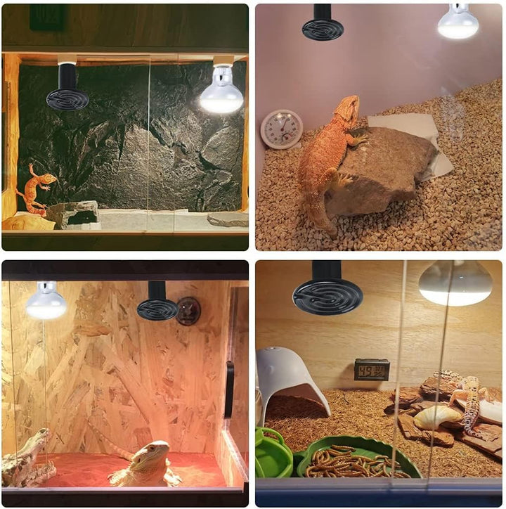 150W Ceramic Heat Emitter, Reptile Heat Bulbs, Ceramic Heat Lamp for Reptiles, Amphibian, Chicken, Dog, Cat (2-Pack)