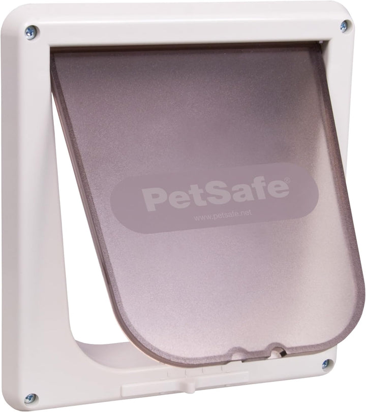 Interior 2-Way Locking Cat Door - Allows Convenient Movement between Rooms & Minimizes Scratching - Tinted Durable Plastic Privacy Door for Feeder & Litter Box