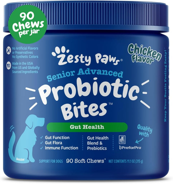 Probiotics for Dogs - Digestive Enzymes for Gut Flora, Digestive Health, Diarrhea & Bowel Support - Clinically Studied DE111 - Dog Supplement Soft Chew for Pet Immune System - Pumpkin
