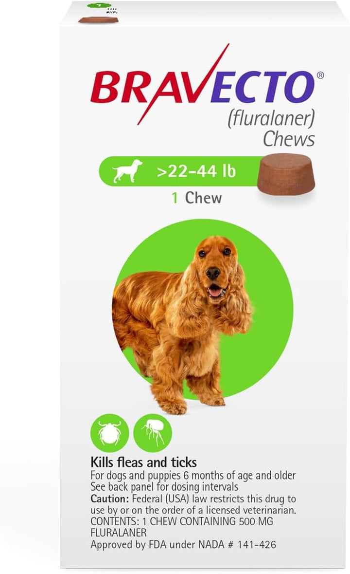 Chew for Dogs, Flea & Tick, 1 Chew, 12 Week Supply, >44-88 Lbs., Blue Box