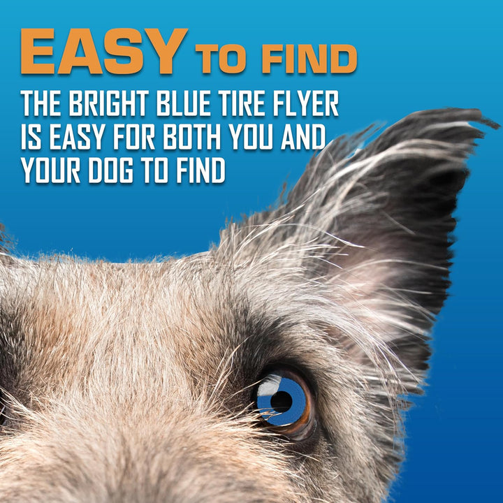 Tire Flyer Outdoor Dog Toy, 10 Inch Flying Disc Dog Fetch Toy, Rubber Dog Toy for Medium Dogs and Large Dogs, Blue