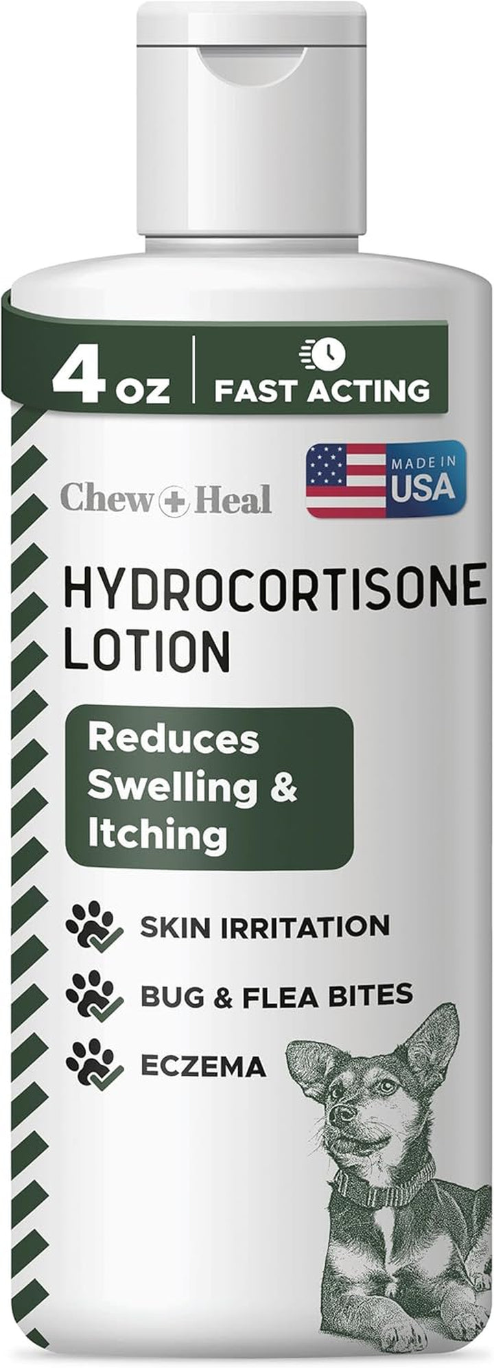 Hydrocortisone Lotion for Dogs - 4 Oz anti Itch Cream for Irritated Skin, Flea Bites, Itching, and More - Made in the USA