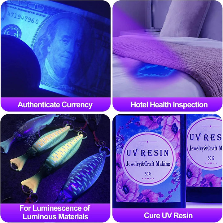 Black Light UV Light Flashlight, 21 LED 395Nm Ultraviolet Blacklight Flashlight Mini Pet Urine Detector for Dog/Cat, Dry Stains, Resin Curing, Matching with Pet Odor Eliminator(Batteries Are Included)