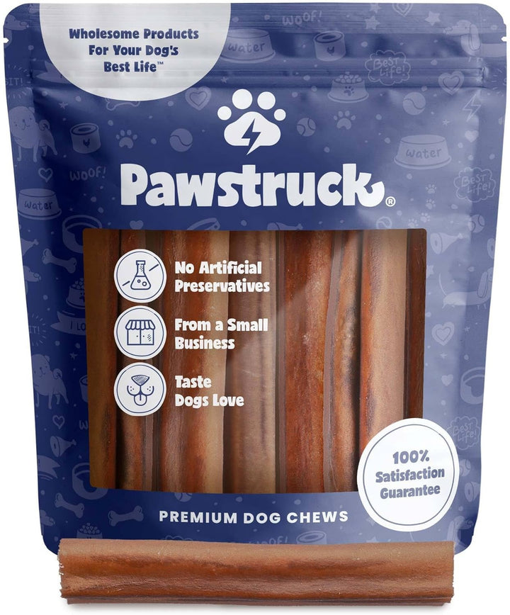 All Natural 11-12" Roasted Collagen Sticks for Dogs – Low Odor & Long-Lasting Bully Stick & Rawhide Alternative, Single Ingredient, Vet Approved – 5 Pack