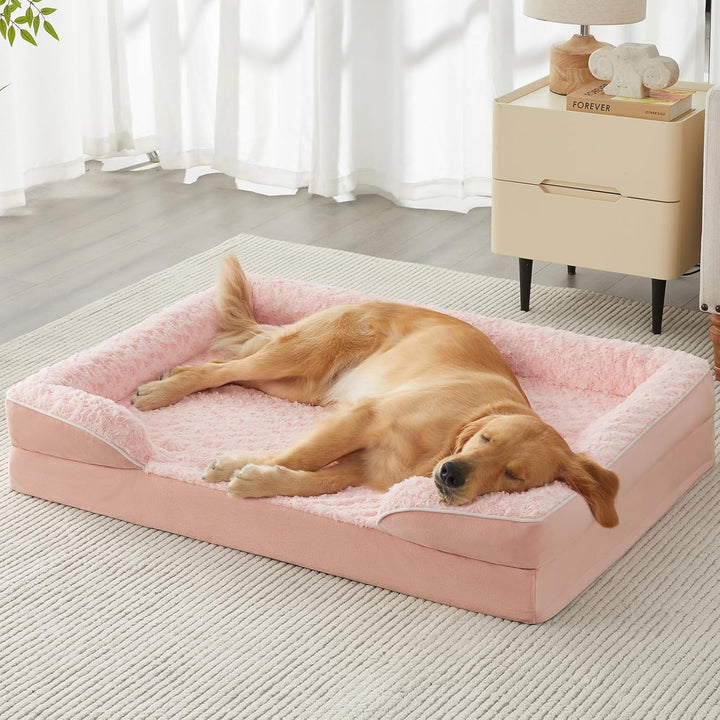 Dog Beds for Large Sized Dogs, Washable Orthopedic Dog Couch Sofa Bed with Waterproof Lining & Non-Skid Bottom for Pet Sleeping