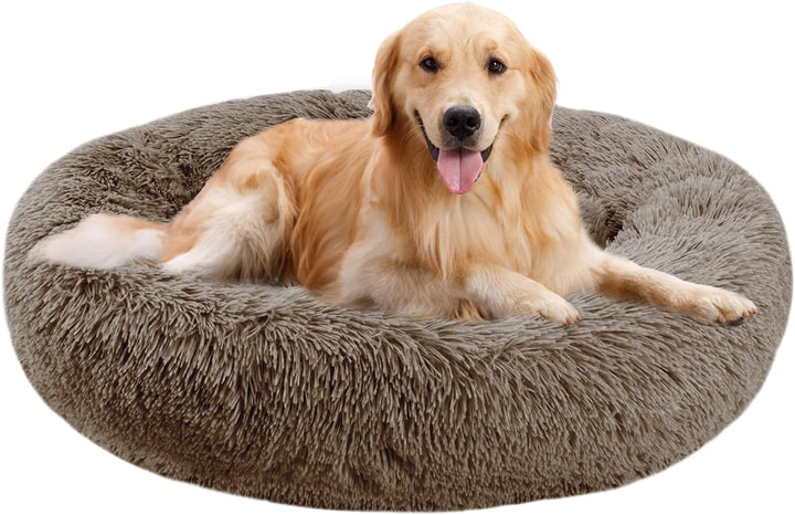 Dog Bed for Small Medium Large Dogs Cats, 20 Inch Calming Washable-Round Cozy Soft Pet Bed for Puppy and Kitten with Slip-Resistant Bottom