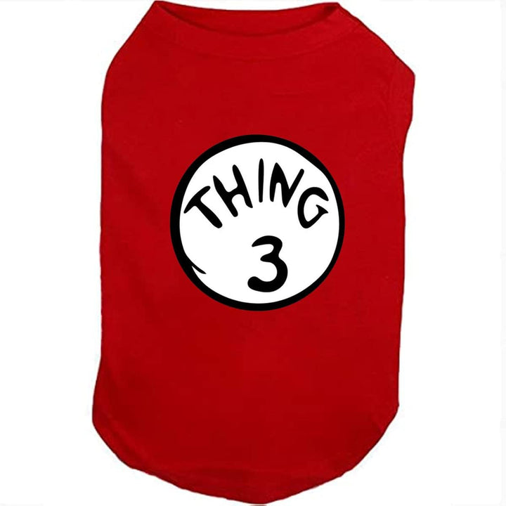 Dog Shirts for Pet Clothes Soft Breathable Puppy Shirts Pop Culture Thing 1 to Thing 9 Printed Pet T-Shirt (RED-2, Large)