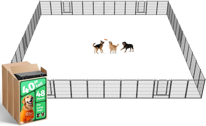 Rollick Unleashed Dog Playpen for Indoor, Yard, RV Camping, 24 Inch 8 Panels for Small and Puppy Dogs, Black│Patented