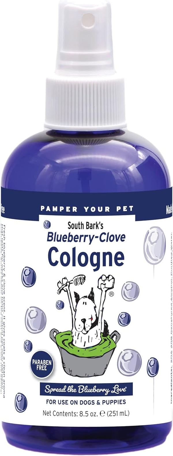 South Bark'S Blueberry Clove Dog Cologne | Dog Perfume Long Lasting | Deodorizing Spray