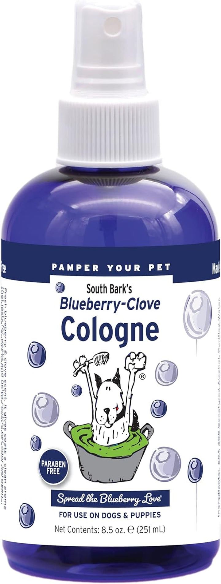 South Bark'S Blueberry Clove Dog Cologne | Dog Perfume Long Lasting | Deodorizing Spray