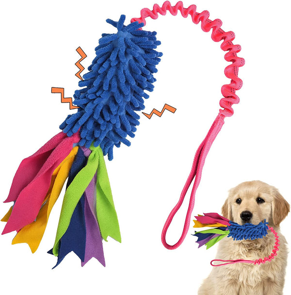 Dog Tug Toy, Dog Toys for Aggressive Chewers - Strong Squeak Rope Toy, Easy to GRAP Chew Toy for Large Dogs, Puppies, Middle Dogs - Ideal for Training and Play, Hand Made