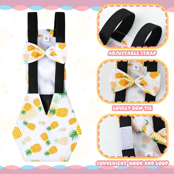 6 Pcs Washable Chicken Diapers Reusable Pet Diaper with Bow Tie for Pet Ducks Hens Goose Clothes Poultry Nappies Waterproof Adjustable for Hen Rooster Chicken(Classic,M)