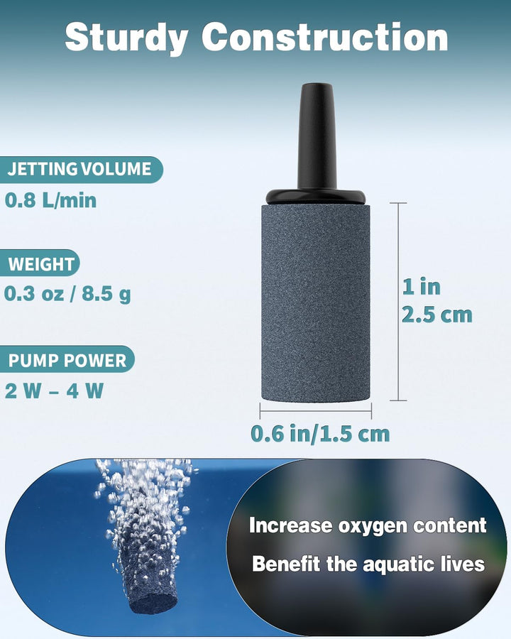 Aquarium Air Stone 1 Inch, Fish Tank Air Stone Aerator Bubble Diffuser for Nano Air Pumps Small Buckets and Fish Tanks, 10 Pack